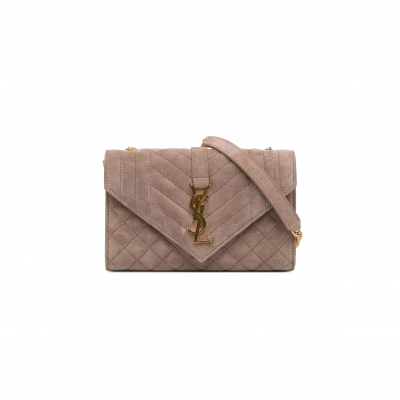 YSL ENVELOPE SMALL BAG IN SUDE SHOULDER BAG 5262861217942 (21*13*6cm)